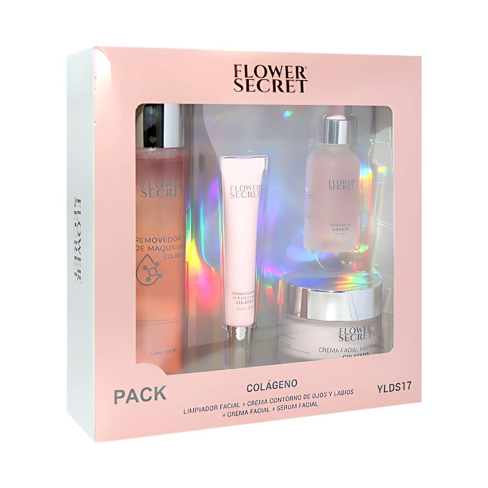 Set de 4 hidratantes faciales con colágeno flower secret